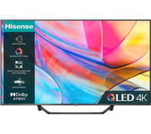 65" HISENSE 65A7KQTUK  Smart 4K Ultra HD HDR QLED TV with Amazon Alexa, Silver/Grey