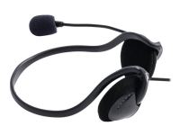 Hama NHS-P100 - Headset - på örat - montering bakom nacken - kabelansluten - 3,5 mm kontakt - svart