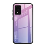 HAOYE Case Suitable for Samsung Galaxy S20 Ultra 5G Case, Gradient Color Scratch Proof Tempered Glass Back Cover + Slim Thin Fit with Silicone TPU Border Case(2)(Not For S20 FE)