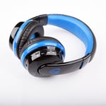 OVLENG MX666 Wireless Bluetooth Stereo Headphone Gaming Headphones Over-Ear APT-X Bluetooth 4.0 Hands-free with Mic Headset FM/TF Card 3.5mm AUX Earphone for Smart Phones PC Laptop Desktop (Blue)