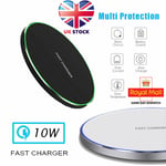 10w Wireless Phone Charger For Iphone & Samsung Qi Fast Charging