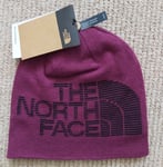 Genuine THE NORTH FACE Boysenberry Grape Banner Reversible BEANIE Toque Hat TNF1