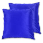 Art Fan-Design Cushion Cover Blue Bright Electric Blue Neon Blue Color Bleu Sky Set of 2 Square Throw Pillow Case Sham Home for Sofa Chair Couch/Bedroom Decorative Pillowcases