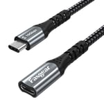 USB C Extension Cable Fasgear 10Gbps USB 3.1 Gen 2 Type C Male to Female Cord Support 4K Video Output Compatible for Thunderbolt 3 port,Mac-Book Pro,Dell XPS,Switch,USB-C Hub,Pixel 3 (1.6ft, Black)