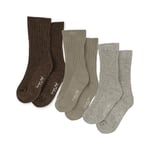 Konges Sløjd 3pk rib socks – soft grey/ment/brown - 17-18