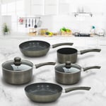 7 Piece Titanium Pro Pan Set Nonstick Ceramic Saucepan Frying Cookware Induction