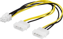 Molex adapterkabel 2x4-pin till 6-pin PCI-Express (75W)