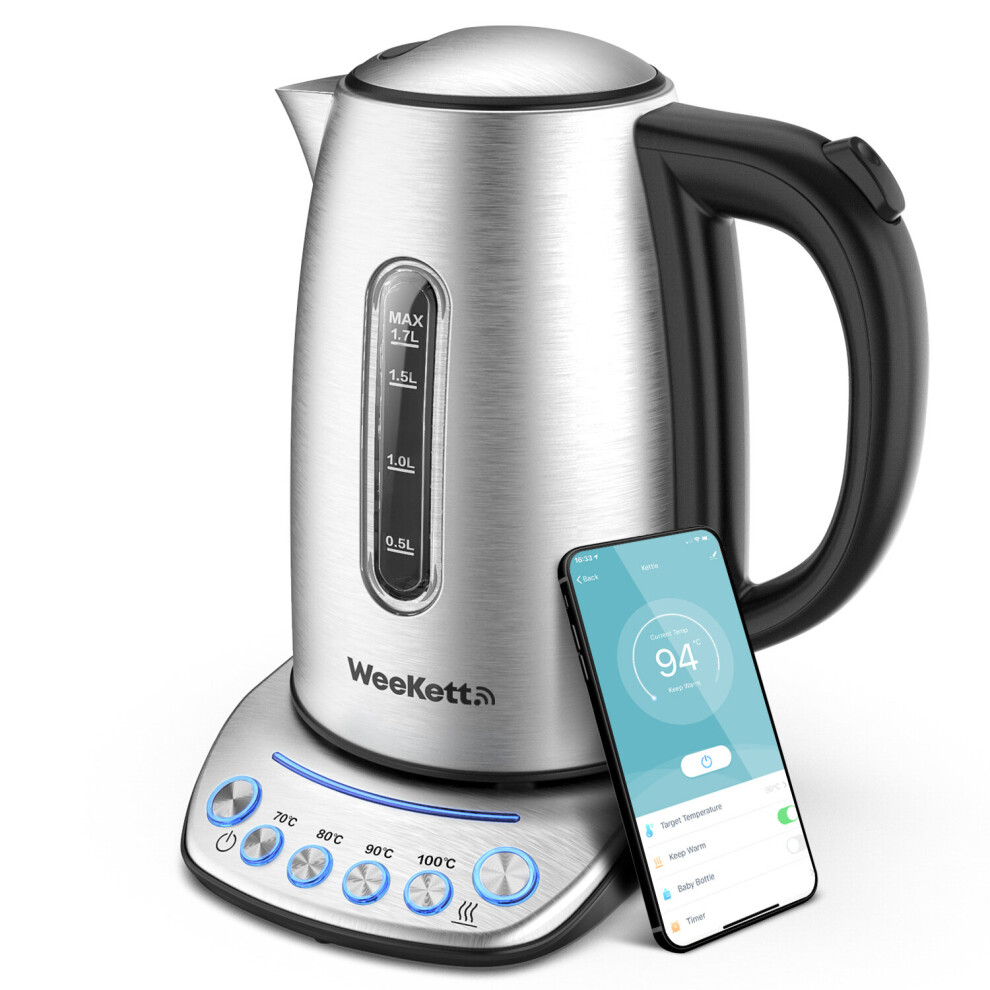 GEEPAS 1.7L Smart Kettle With Alexa & Google Voice Control - Stainless Steel, 2200W - Model GK38034