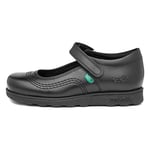 Kickers Junior Girl's Fragma Pop Leather School Shoes, Black, 1 UK