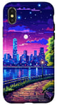 iPhone X/XS New York City Evening Synthwave Retro Pixel Art Case