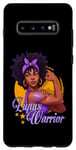 Coque pour Galaxy S10+ Lupus Warrior Afro Black Woman Wear Purple Ribbon Awareness
