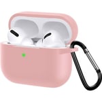 Silikone beskyttelsescover med krog til Airpods Pro, Pink