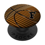 Ballon de basket lettre F orange coloré basket-ball PopSockets PopGrip Interchangeable