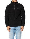 Brandit Teddy Fleece Pullover Winter Jumper with Fleece Lined Hunting Outdoor Plush - Black, XL