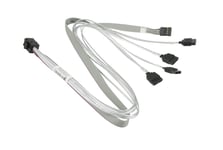 Supermicro - Intern Sas-Kabel - Med Sidoband - 4X Mini-Sas Hd (Sff-8643) (Hane) Till Sata, Sidoband (Hona) - 50 Cm