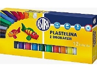 Astra Plasticine 12 färger glitter