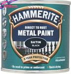 Hammerite 5084904 Metal Paint: Satin Black 250Ml