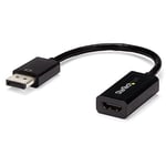 StarTech.com DisplayPort to HDMI Adapter - 4K 30Hz Active DisplayPort to HDMI Video Converter - DP to HDMI Monitor/TV/Display Cable Adapter Dongle - Ultra HD DP 1.2 to HDMI 1.4 Adapter (DP2HD4KS)