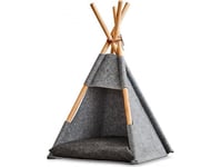 Zeller Tält Katt Tipi, Filt / Trä, Grå