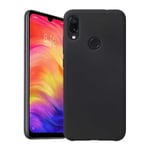 Xioami Redmi Note 7 Gummibelagd Mattsvart Silikon Skal Svart