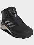 adidas Terrex Kid's Winter Mid Boa Hiking Shoes - Black/Silver, Black/Silver, Size 11