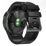 Garmin Tactix 7 / Fenix 7X / 6X Pro Klockarmband i Silikon/PU-läder - Svart