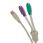 Cable adaptateur pour clavier et souris PS2 vers USB male