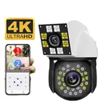 PTZ WiFi Smart Home Kamera, 1080P HD-upplösning, Dubbelobjektiv med Nattseende,2MP, EU-plugg