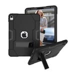 iPad Pro 11 inch (2018) hybrid skydd av plast med logo utskärning och fotstöd - Svart