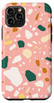 Coque pour iPhone 11 Pro Terrazzo Carrelage abstrait rose corail vert