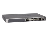 Netgear Smart S3300-28X - V3 - Switch - L3 Lite - Smart - 24 X 10/100/1000 + 2 X 10Gb Ethernet + 2 X 10Gb Ethernet Sfp+ - Skrivbordsmodell, Rackmonterbar