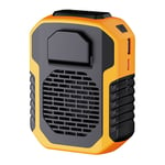 Ventilateur de Taille Sans Feuilles usb Rechargeable 8W 6000mAh Batterie 3 Vitesses pour la Maison le Bureau et l'Exterieur Orange
