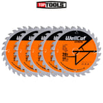 WellCut TCT Saw Blade 160mm x 28T x 20mm Bore For Festool - TS55 Pack of 5