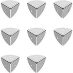 8 stjärnformade hörnbeskydd i järn, silver, för koffert, aluminiumlåda, möbler, litet vinkelskydd (liten)