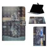 Huawei Mediapad M5 Lite Leather Flip Case - Cat And Reflecti