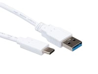USB-A til USB-C kabel 0.5m (hvit)