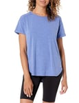 Amazon Essentials Women's Studio Relaxed-Fit Lightweight Crew Neck T-Shirt (Available in Plus Size), Bright Blue Heather, S