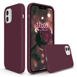 SURPHY Liquid Silicone Case Compatible with iPhone 12 mini Case 5.4 inches, Gel Rubber Full Body Shockproof Phone Case with Microfiber Lining for iPhone 12 mini 5.4 inches 2020 (Plum)