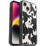 OtterBox Symmetry+ Transparente Coque pour iPhone 14/iPhone 13 pour MagSafe, Antichoc, Anti-Chute, Fine, supporte 3 x Plus de Chutes Que la Norme Militaire, Cow Print