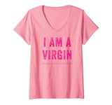 Womens I Am A Virgin Funny Sarcastic Sexual Quote This Is A Very Ol V-Neck T-Shirt