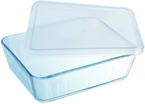 Pyrex Cook & Freeze Food Storage Rectangular Glass Dishes with Lid 2 Pc 4L-1.5L