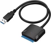 Adaptateur SATA, adaptateur de disque dur USB 3.0, cable Plug and Play, cable SATA vers USB 3.0, compatible avec disque dur 2,5/3,5 SSD 2,5