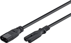 electrosmart 2m IEC C7 Figure 8 Extension Power Cable – C8 Male Plug to C7 Female Jack Socket (Black)