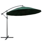 vidaXL Hängande parasoll grön 3 m aluminiumstång 47221