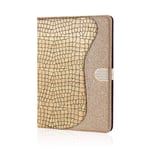 JZ [Sequins Flash Powder Splicing][Wake/Sleep Function] Case Compatible with Samsung Galaxy Tab A 10.5 Inch SM-T590/SM-T595/Tab S3 2018 Tablet PC Flip Cover - Gold