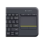 LOGITECH K400 Plus Tangentbord - Trådlöst - Pekplatta - Ungersk QWERTZ - Svart
