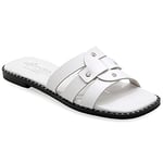 36 blanc Emmanuela Sandales en cuir plat confortables, glissière grecque sur des sandales, chaussures d'été pour femmes, sandales à orteils ouverts, sandales occupées au curseur boho chic.