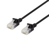 Cat6a U/UTP Nätverkskabel slim RJ45 sort 500MHz 2M