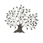 BellaMira Lifestyle Accessories Rustic Tree of Life Wall Art Metallic Plaque For Garden and Outdoor Use - Handmade And Artisan - Wall Fixings Not Included (Windblown Green Leaf Tree Plaque)
