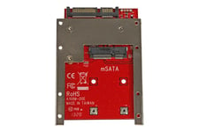 StarTech.com mSATA SSD to 2.5in SATA Adapter Converter - mSATA to SATA Adapter for 2.5in bay with Open Frame Bracket and 7mm Drive Height (SAT32MSAT257) - lagringskontrol - SATA 6Gb/s - SATA 6Gb/s